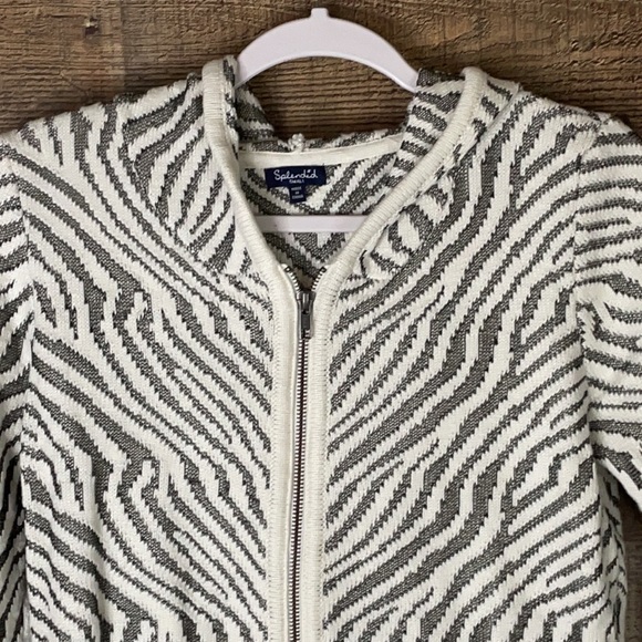 Splendid zebra print full zip hoodie sweater jacket Size Small - Picture 2 of 10